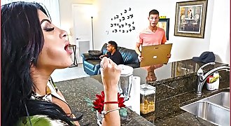 BANGBROS - Kitty Caprice Gets Her Latin Big Ass Fucked While Her BF Is Home